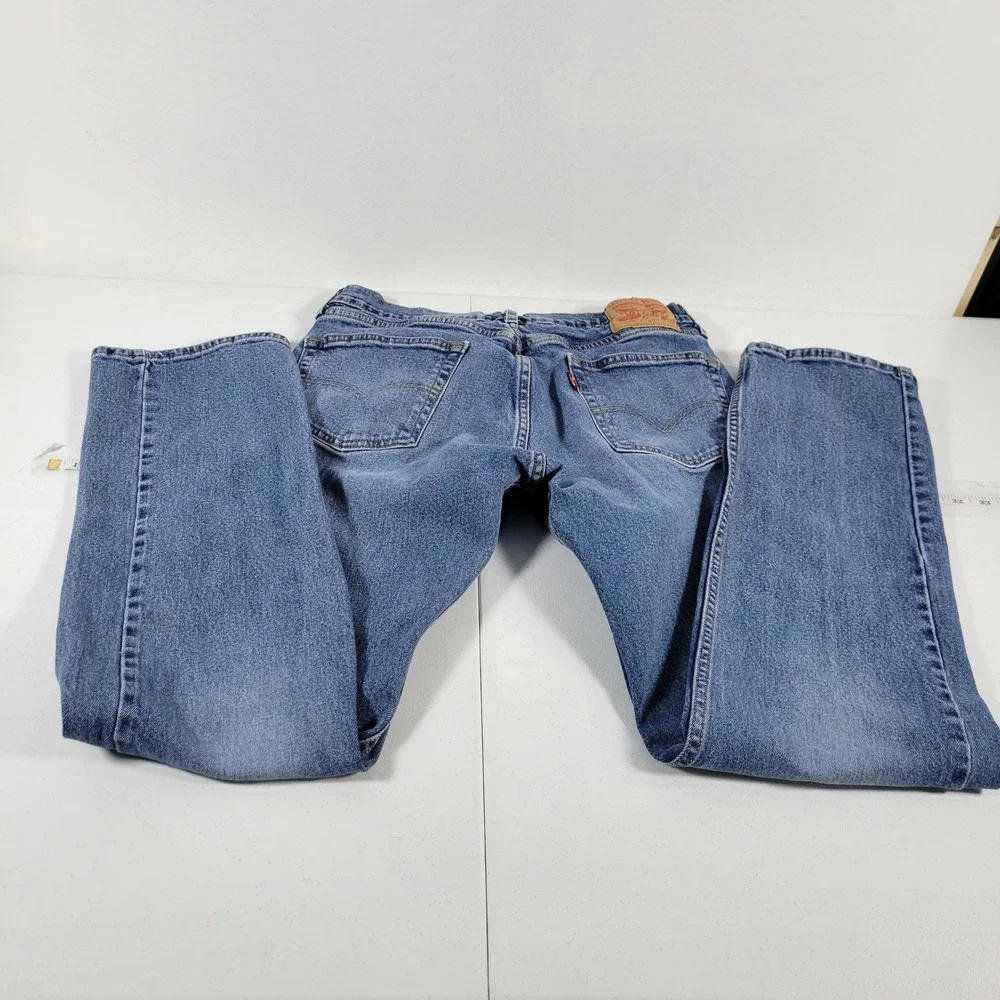 Levi Strauss 505 Mens Blue Wash Denim Jeans‎ W32 L34 Straight Fit